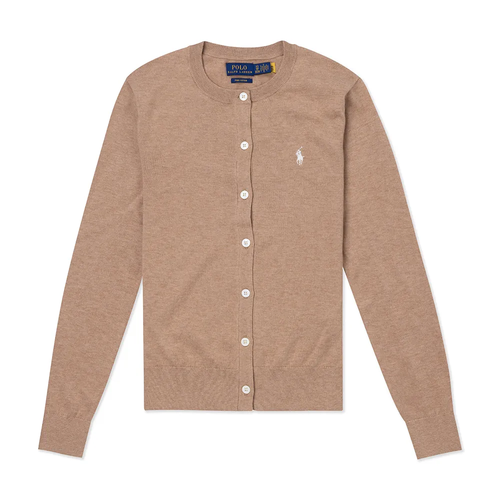 Polo Ralph Lauren RL 熱銷圓領刺繡小馬純棉麻花針織毛衣-燕麥色 歷史價格詳細信息