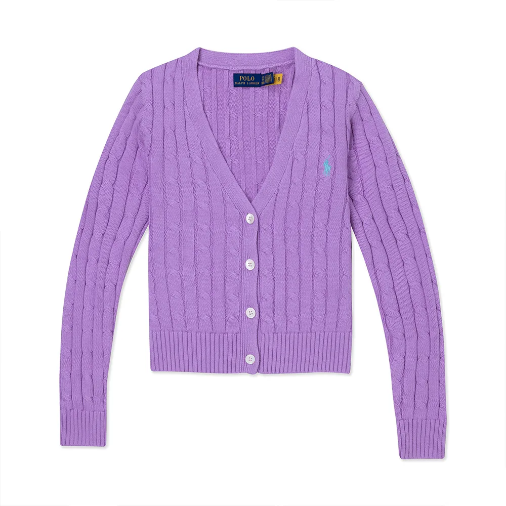 Polo Ralph Lauren RL 熱銷V領刺繡小馬麻花毛衣(女)-紅色 歷史價格詳細信息