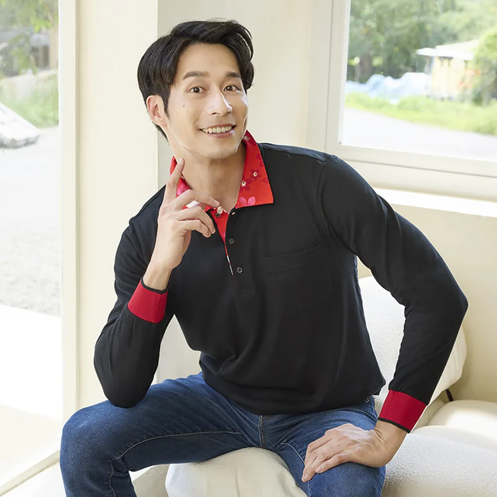 【LEIDOOE】油桐花領休閒男版長袖POLO衫(53196桃紅) 歷史價格詳細信息