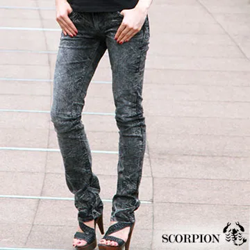 【SCORPION】MIT雙車縫線中腰伸縮小直筒 歷史價格詳細信息