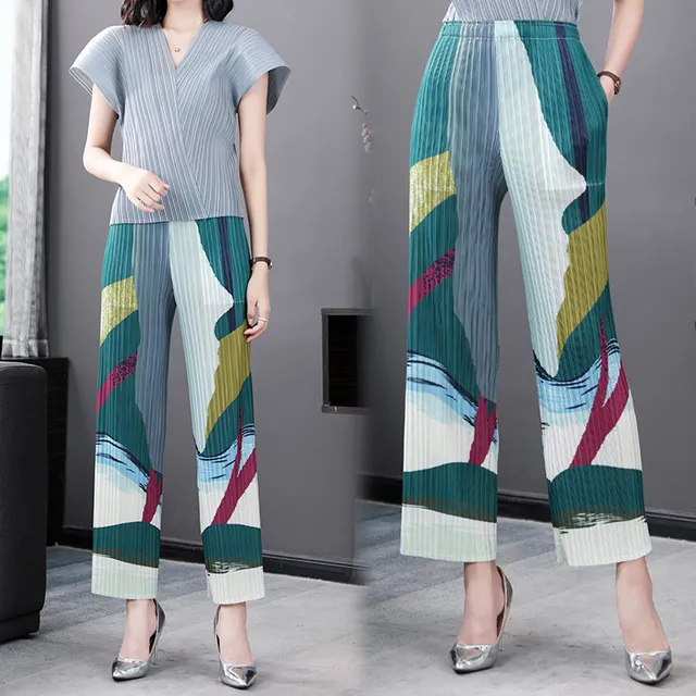 【韓國K.W.-歐美】KSD2863星熠曼妙壓褶風格褲子(設計師款 褶衣 雪紡 亞麻 小香風) 歷史價格詳細信息