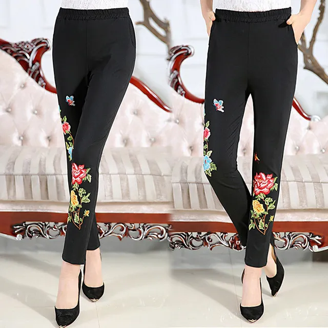 【韓國K.W.】KD2604Sale典雅品味魔力玫瑰工藝刺繡長褲(韓國K.W./現貨/下著) 歷史價格詳細信息