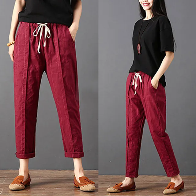 【韓國K.W.】KD759Sale亞麻涼感細格紋褲L-XL(韓國K.W./現貨/下著) 價格比較,價格查詢,歷史價格詳細信息