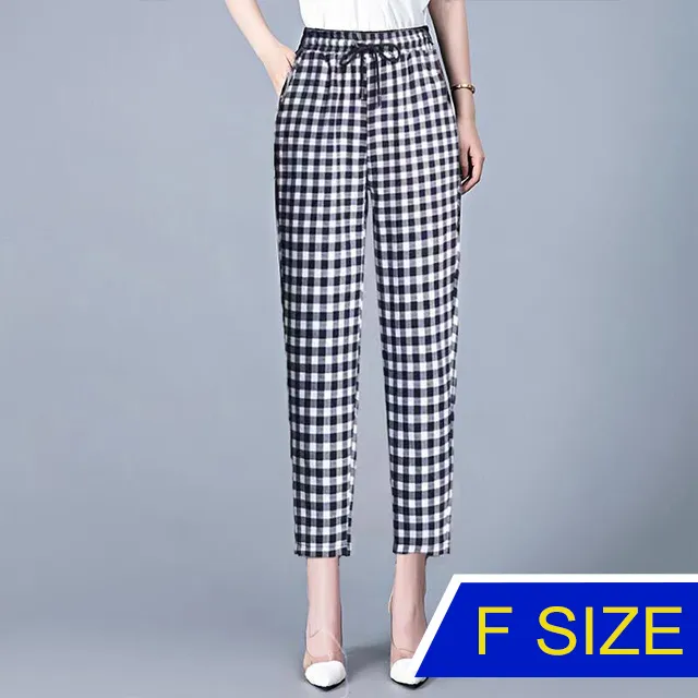 【韓國K.W.】KD2979休閒居家英倫格紋修飾臀圍褲(棉麻褲/寬褲/女褲/長褲/九分褲) 歷史價格詳細信息