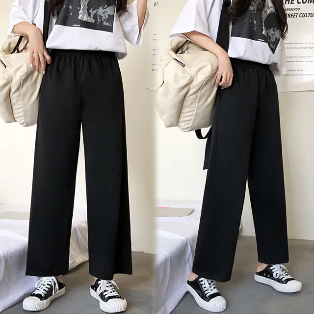 休閒寬褲 韓國 高磅彈力類雪紡隱 抽繩素面休閒褲 情侶款【PA88222】現貨＋預購 歷史價格詳細信息