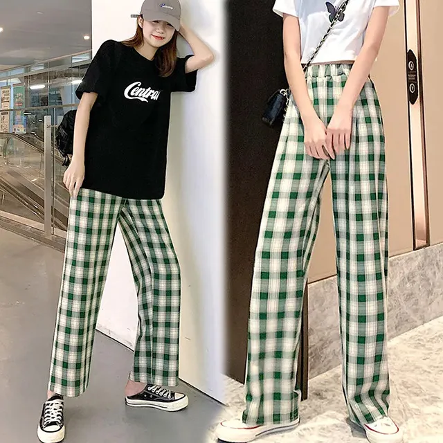 【韓國K.W.】KD2979休閒居家英倫格紋修飾臀圍褲(棉麻褲/寬褲/女褲/長褲/九分褲) 歷史價格詳細信息