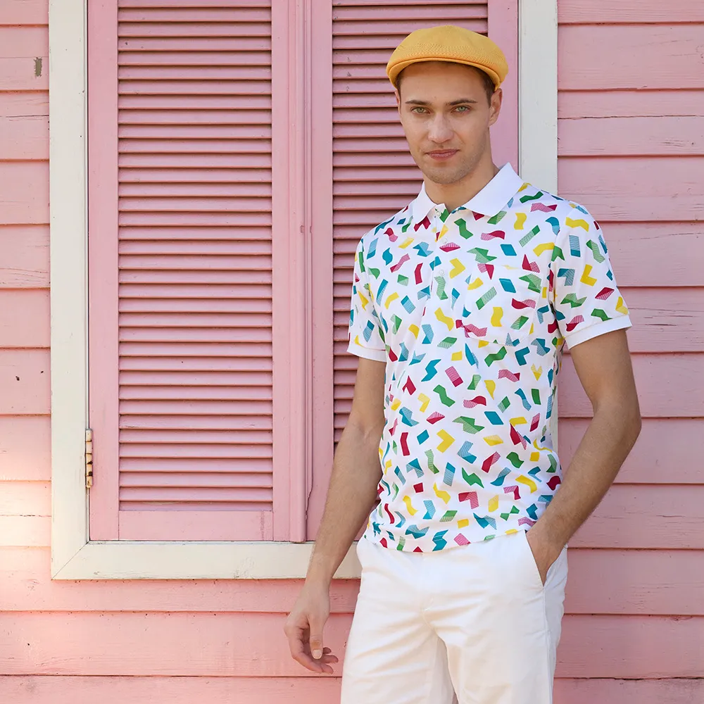 【LEIDOOE】針織四面彈性點點-男短polo衫(16759桃紅) 歷史價格詳細信息