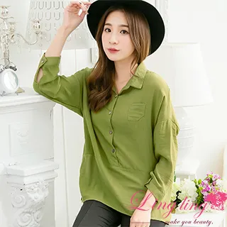 lingling中大尺碼 A1962-02完美造型拉鍊裝飾接雪紡假兩件長上衣(低調黑) 歷史價格詳細信息