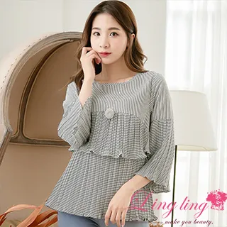 lingling A3926-03優雅淑女點點領結襯衫+刷毛荷葉袖背心洋裝兩件式(外黑內白) 歷史價格詳細信息