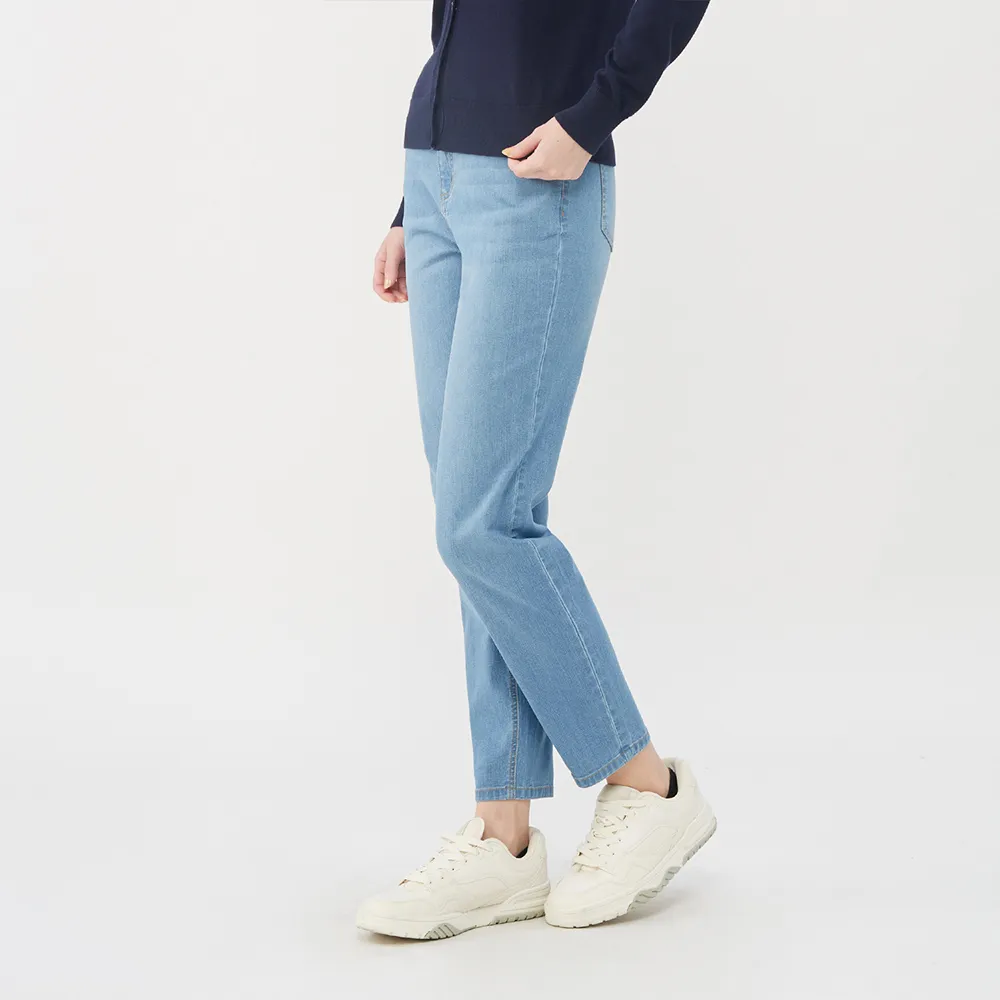 GIORDANO 女裝直筒牛仔褲 刷毛蓄暖系列-41 深藍 歷史價格詳細信息