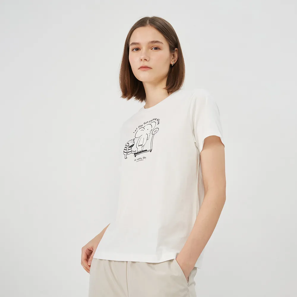 GIORDANO 女裝小象日常印花上衣-07 藍色 歷史價格詳細信息