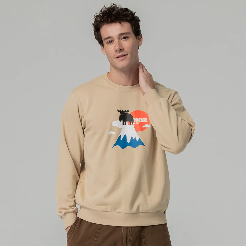 moz瑞典 富士山駝鹿 100%純棉 大學T-奶油白(亞洲版) 女款 歷史價格詳細信息