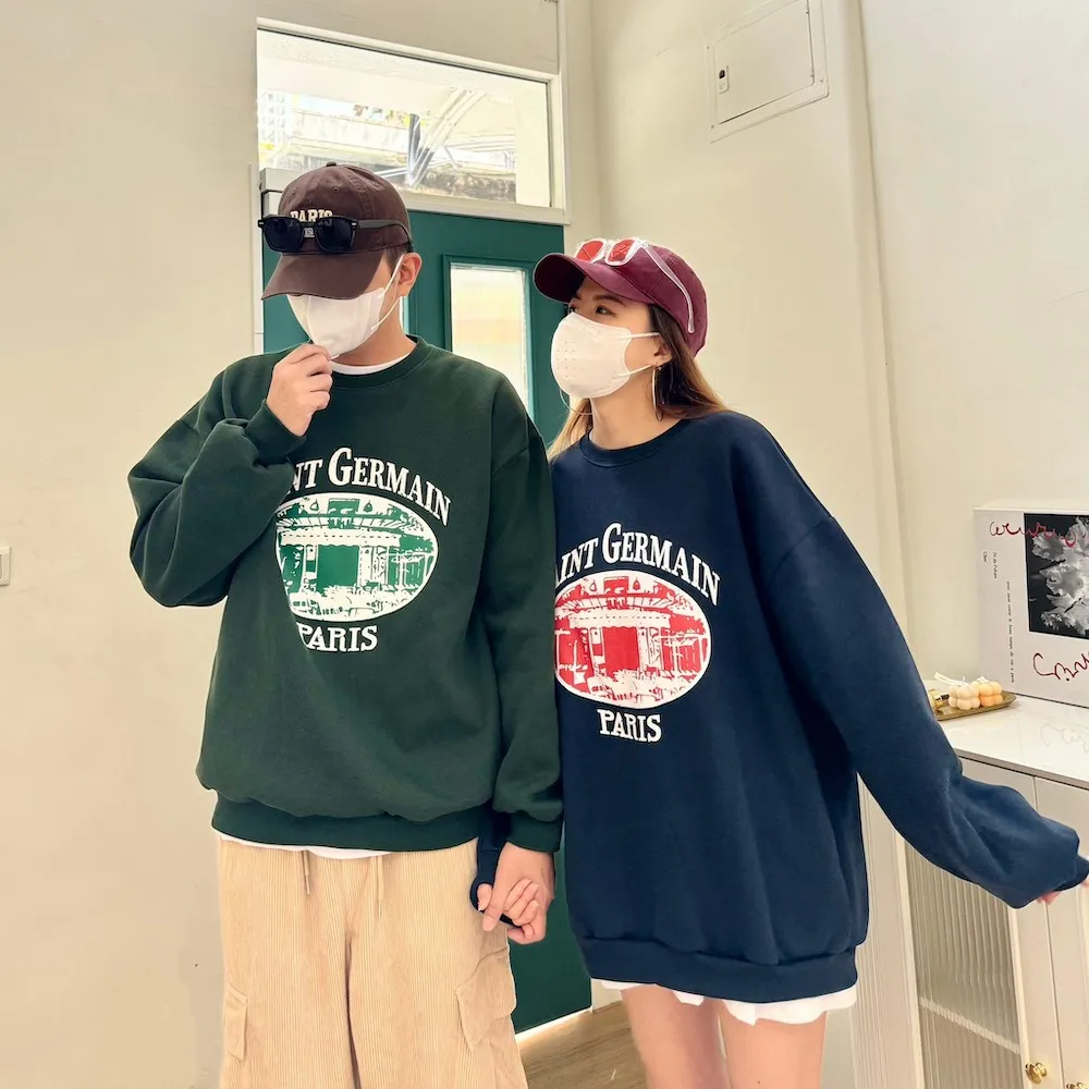 【AMERO】男裝 女裝 長袖大學T 內裡牛奶絨 狗狗印花 情侶裝 歷史價格詳細信息