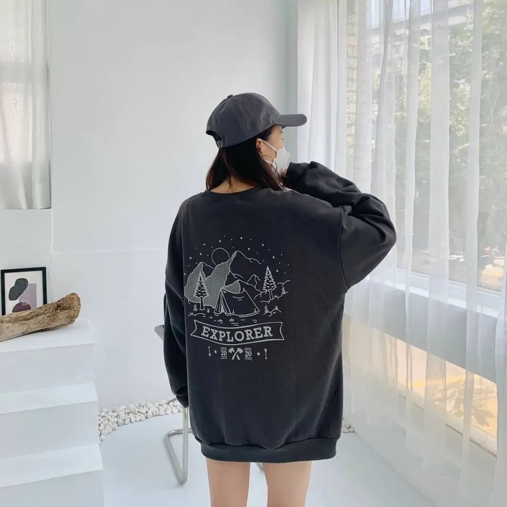 【AMERO】男裝 女裝 長袖大學T 內裡牛奶絨 狗狗印花 情侶裝 歷史價格詳細信息