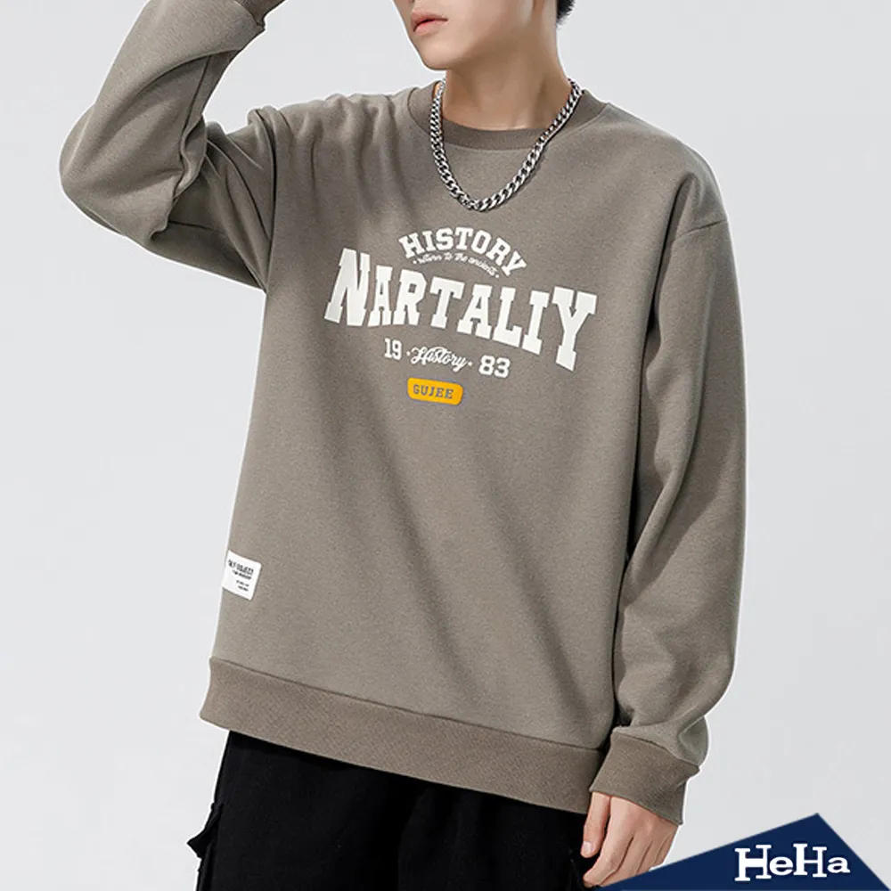 現貨【HeHa】圓領舒適創意精神英文字母長袖上衣 四色 歷史價格詳細信息