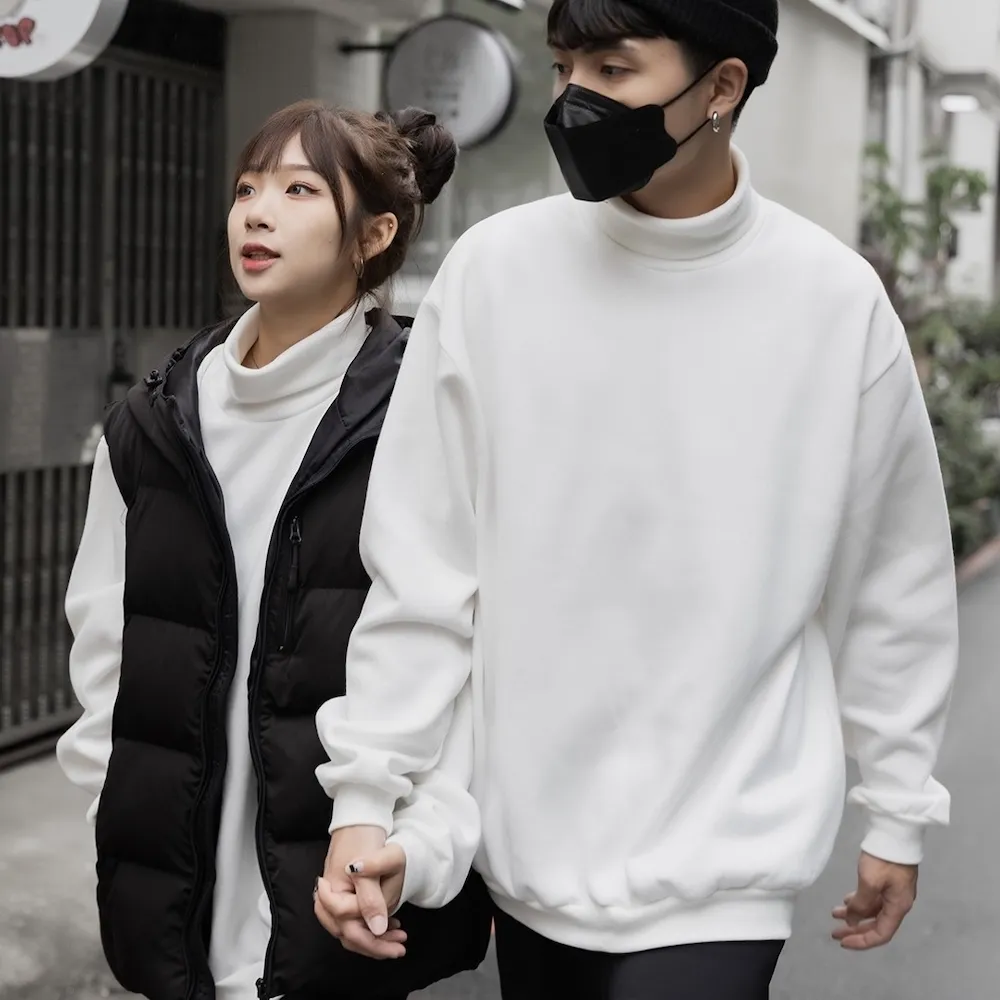 【AMERO】男裝 女裝 長袖高領刷毛Ｔ恤 寬鬆 落肩 歷史價格詳細信息