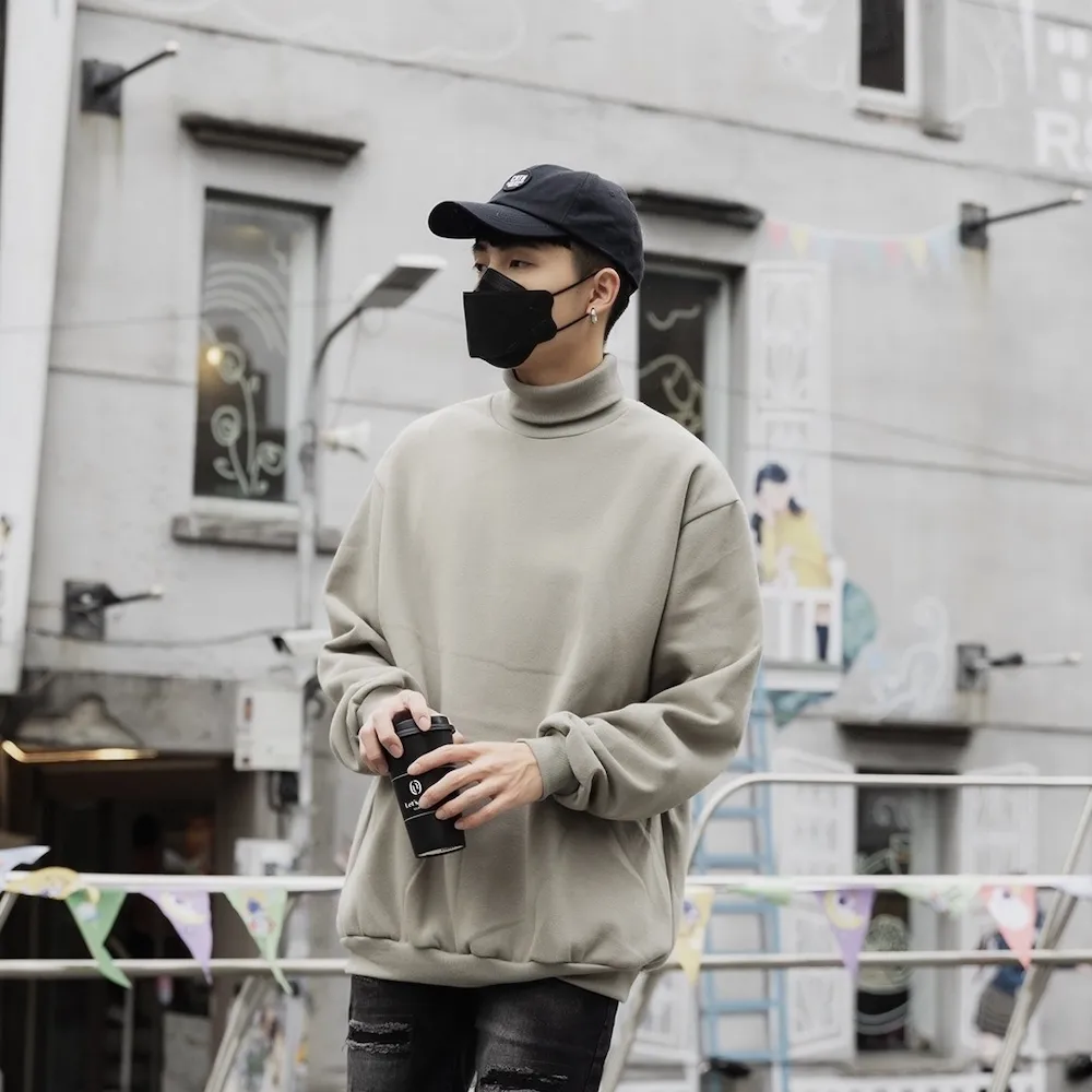 【AMERO】男裝 女裝 長袖高領刷毛Ｔ恤 寬鬆 落肩 歷史價格詳細信息