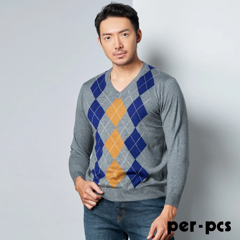【per-pcs】羊毛菱格V領毛衣背心_酒紅色(PW0752) 歷史價格詳細信息