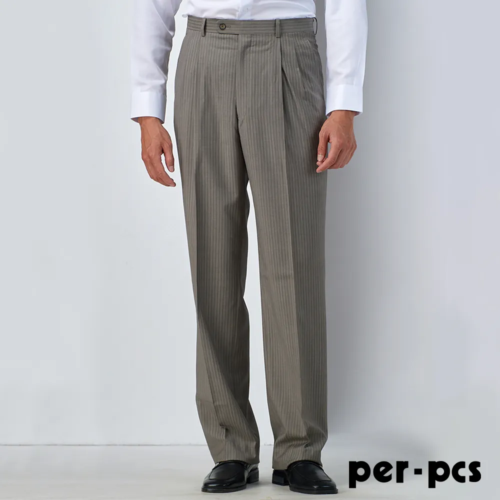 【per-pcs】首選經典直條紋超窄合身西裝_灰色(714316) 歷史價格詳細信息