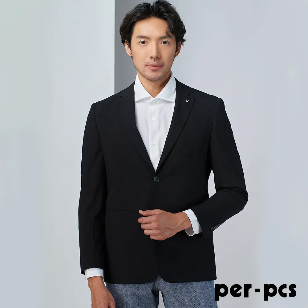 【per-pcs】輕奢俐落格紋合身西褲_藍黑(721103) 歷史價格詳細信息