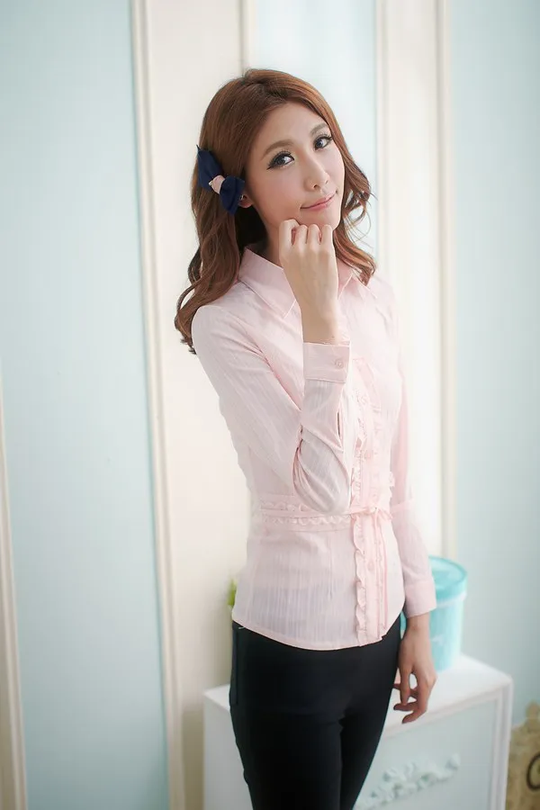 【EE-LADY】條紋V領七分袖襯衫-綠 歷史價格詳細信息