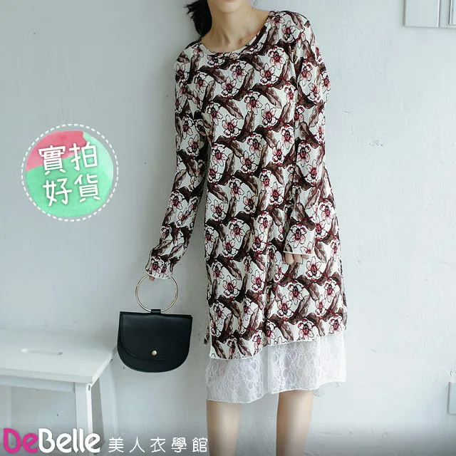 《DeBelle美人衣學館》寬鬆法式甜美蝴蝶結綁帶收腰褶皺短袖洋裝 歷史價格詳細信息