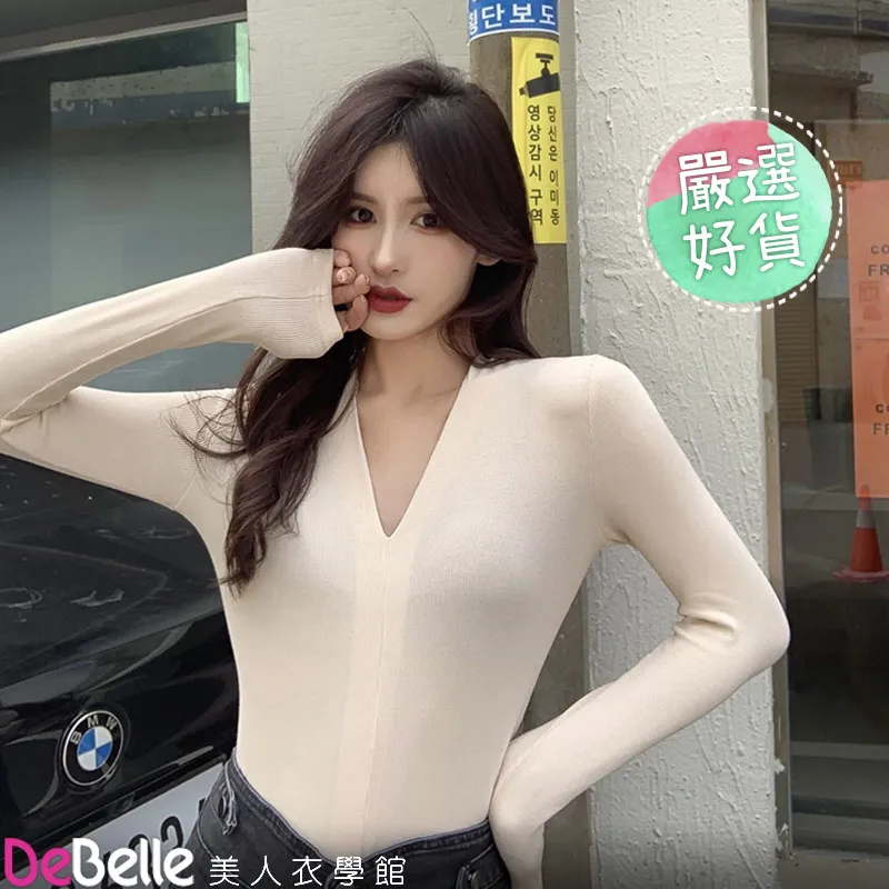 《DeBelle美人衣學館》春秋薄款法式OL設計款V領長袖緞面白襯衫 歷史價格詳細信息