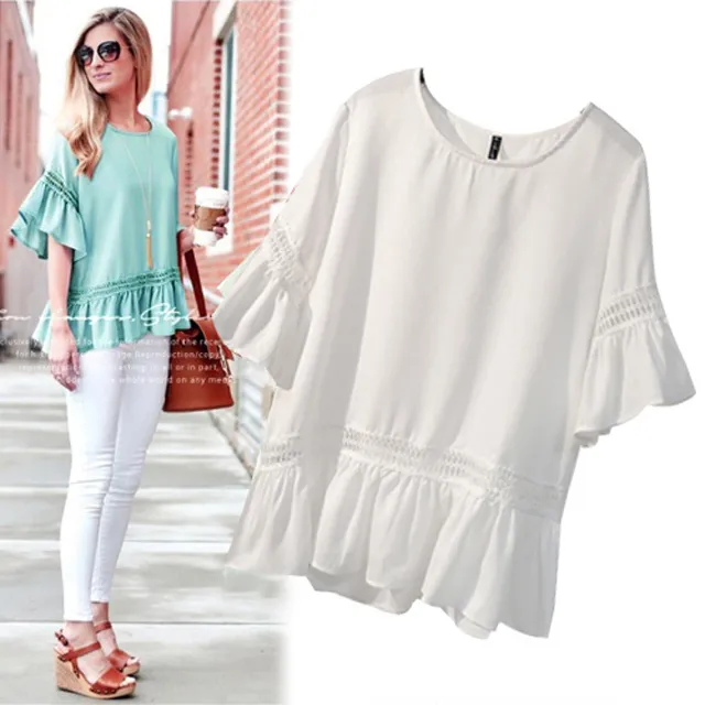 【韓國K.W.】KN2289Sale韓流都會氣質短袖襯衫上衣(韓國K.W./上衣/現貨) 歷史價格詳細信息