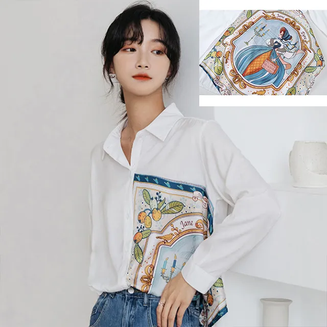 【韓國K.W.】KM2919刺繡唯美魔力時髦襯衫上衣(防曬/長袖襯衫/長袖上衣/薄外套) 歷史價格詳細信息