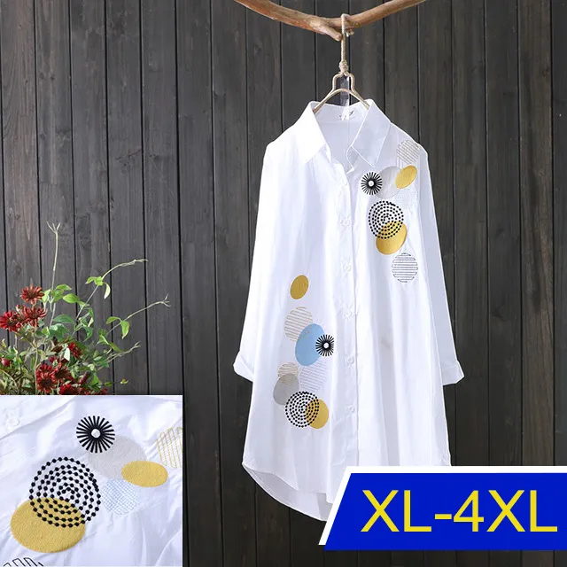 【韓國K.W.】KM2929刺繡舒適美學品味襯衫上衣(防曬/長袖襯衫/長袖上衣/薄外套) 歷史價格詳細信息