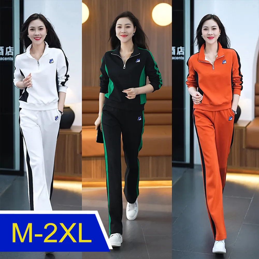 【韓國K.W.】KQM3992現貨韓國秋冬典雅淘氣長袖運動套裝(休閒/長褲/秋裝/新品) 歷史價格詳細信息