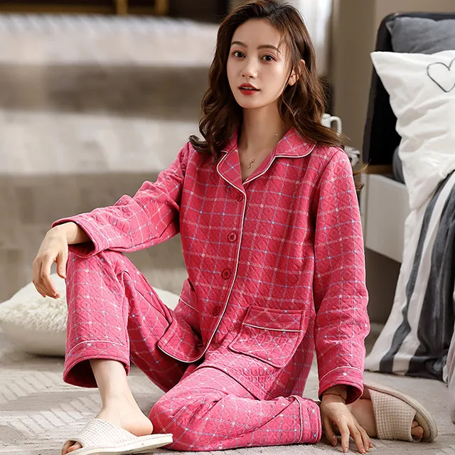 【韓國K.W.】KQM4004現貨粉愛心加厚鋪棉保暖居家睡衣套裝(保暖/休閒/睡衣) 歷史價格詳細信息