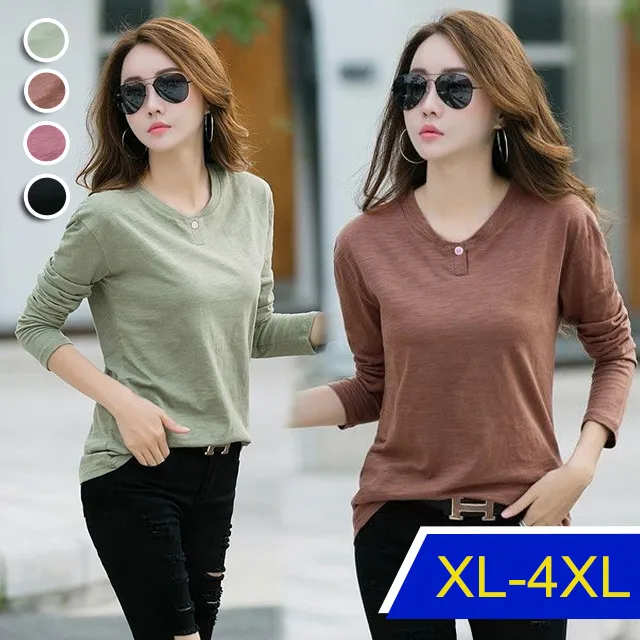 竹節棉-獨特魅力圓領素面斜側邊開岔不規則下擺短袖寬版上衣(黑.藍XL-5L)-U384熊衣褲語 歷史價格詳細信息