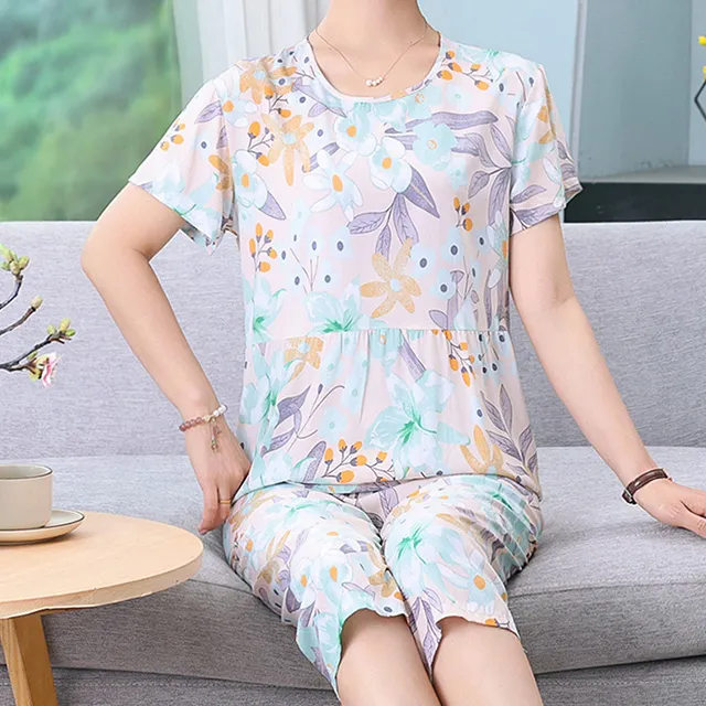 【韓國K.W.】KQN4157現貨韓國棉粉芬花睡衣蕾絲碎花短袖短褲大碼家居服套裝(套裝/褲裝/裙裝/居家/休閒) 歷史價格詳細信息