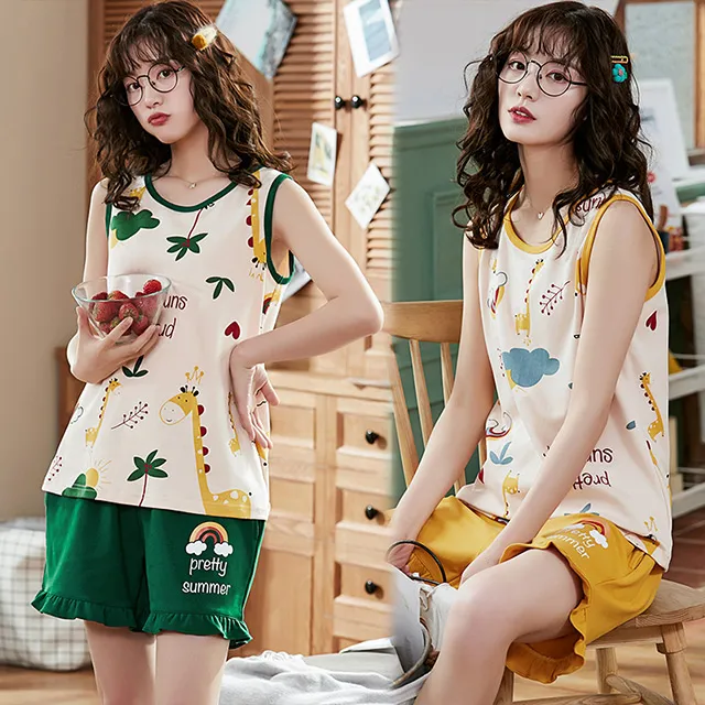 【韓國K.W.】KQN4115現貨簡約時尚波西米亞風格棉稠涼爽套裝(套裝/褲裝/裙裝/居家/休閒) 歷史價格詳細信息