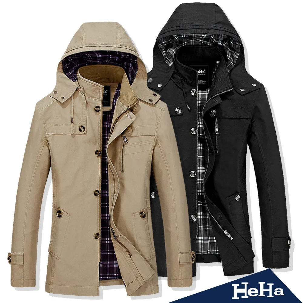 【HeHa】可拆式連帽加厚鋪棉拉鏈內刷毛外套 三色 歷史價格詳細信息