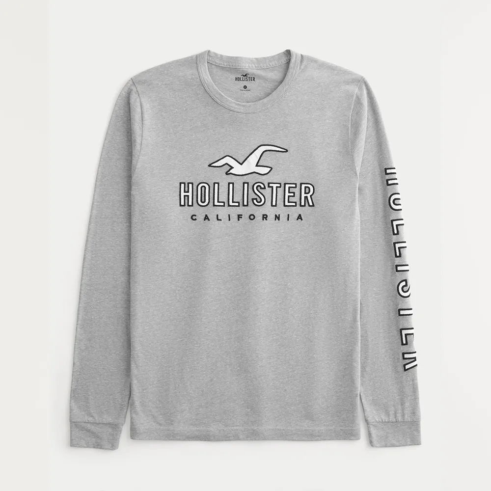 Hollister 海鷗 熱銷文字鋪棉保暖防風防潑水連帽風衣外套-灰白色 歷史價格詳細信息