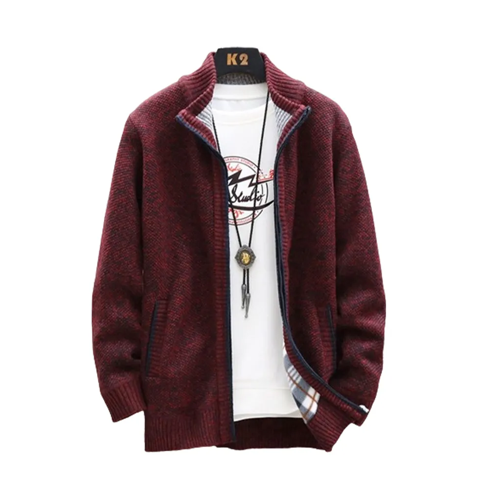 【CS22】商務紳士加絨加厚立領毛衣外套L-4XL 歷史價格詳細信息