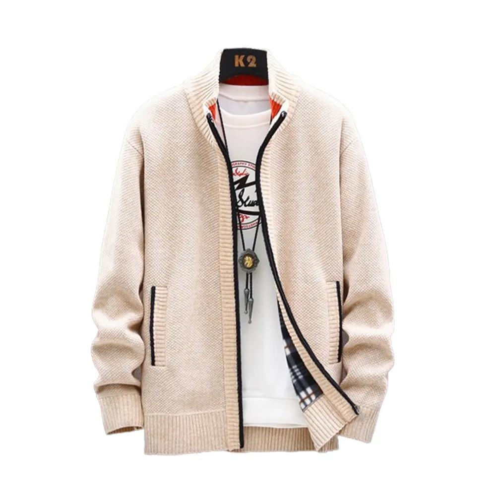 【CS22】商務紳士加絨加厚立領毛衣外套L-4XL 歷史價格詳細信息