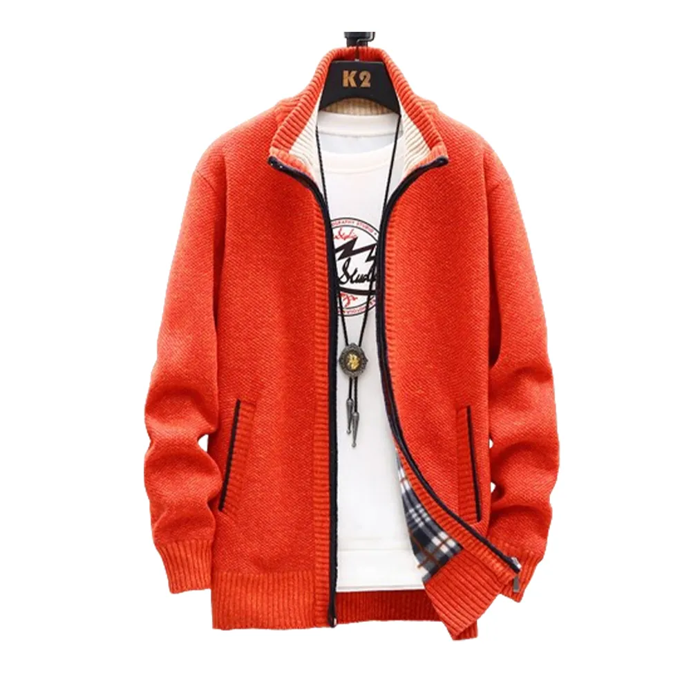 【CS22】商務紳士加絨加厚立領毛衣外套L-4XL 歷史價格詳細信息