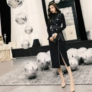 氣質西裝連衣裙2022新夏裝小個子翻領單排扣薄款收腰裙子夏季女裝 歷史價格詳細信息