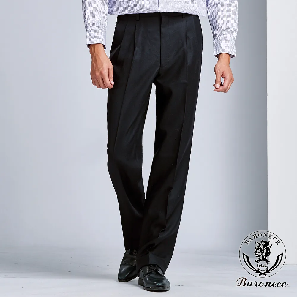 【BARONECE】黑白沉穩交織打摺西褲_灰(68115-11) 歷史價格詳細信息