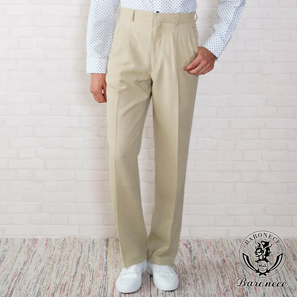 【BARONECE】舒適簡約休閒伸縮平面單褲_白(520121-01) 歷史價格詳細信息