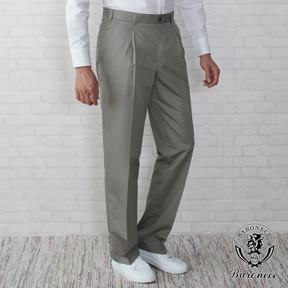 【BARONECE】舒適簡約休閒伸縮平面單褲_白(520121-01) 歷史價格詳細信息