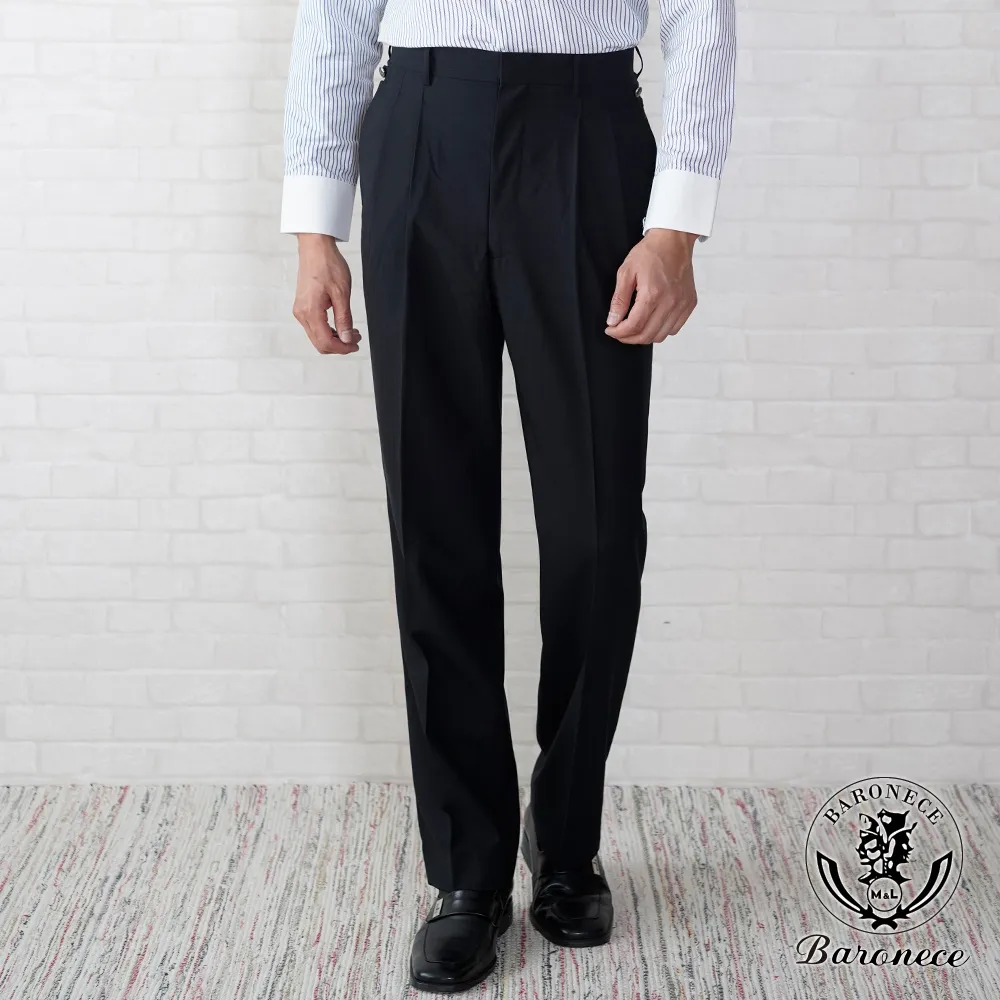 【BARONECE】經典紳士簡約合身平面西褲_黑(521132-11) 歷史價格詳細信息