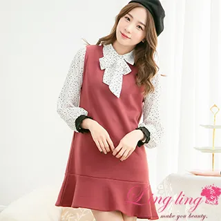 lingling A3921-02日系甜美格紋荷葉領袖綁蝶結全開釦上衣(棗紅白格) 歷史價格詳細信息