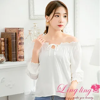 純白珍珠前抽縐立體面料上衣 《AB14982》 歷史價格詳細信息