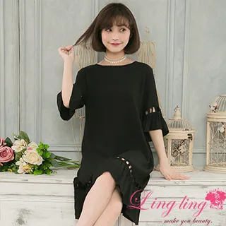 荷葉領鏤空蕾絲紋理開襟上衣 《AB14503》 歷史價格詳細信息