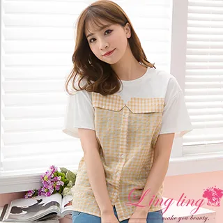 【lingling】圓領棉麻紗荷葉波浪鏤空袖口下擺五分袖洋裝PA4145(共三色) 歷史價格詳細信息