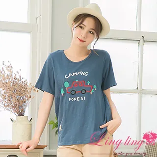 lingling中大尺碼 A4216-01休閒好感格紋拼接假兩件口袋短袖上衣(愛戀豆粉) 歷史價格詳細信息